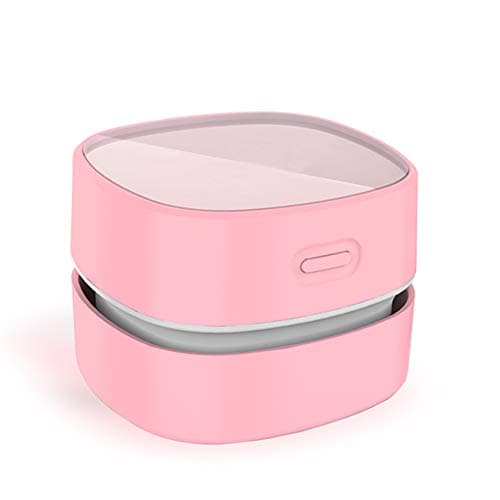 ODISTAR Desktop Vacuum Cleaner, Mini Table dust Sweeper Energy Saving, High Endurance up to 400 mins, Cordless & 360º Rotatable for Cleaning Hairs, Crumbs, Computer Keyboard of Gifts for Kids (Pink) image