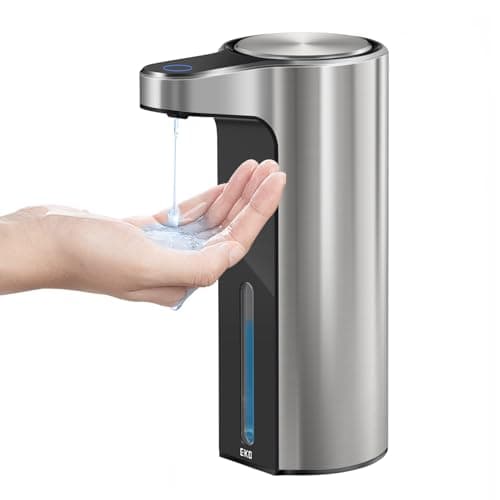 EKO Aroma Touchless Automatic Soap Dispenser for Kitchen and Bathroom, Liquid Hand Soap Dispenser, Water-Resistant and Rechargeable, 9 fl oz (Stainless) image