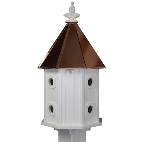 Two-Story 8 Compartment Songbird Weather-Resistant Birdhouse with Copper Roof image