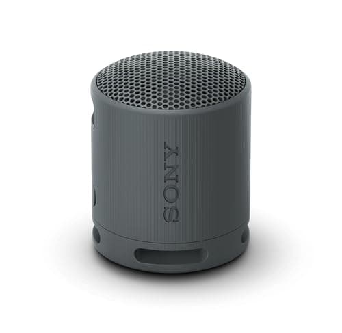 Sony SRS-XB100 Wireless Bluetooth Portable Lightweight Super-Compact Travel Speaker, Durable IP67 Waterproof & Dustproof Shower Speaker, 16 Hour Battery, Versatile Strap, & Hands-free Calling, Black image