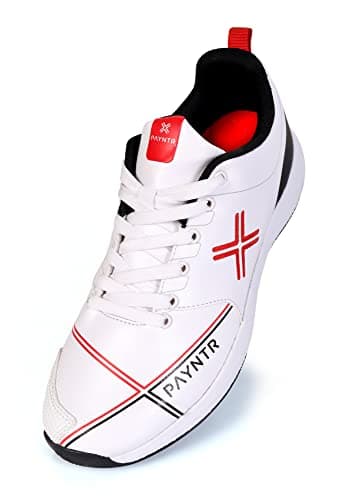 Payntr X Rubber Stud (White & Black) Cricket Shoes (us_Footwear_Size_System, Adult, Men, Numeric, Medium, Numeric_10) image