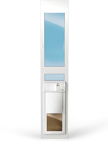 Power Pet Electronic Dog Door - High Tech Pet Electronic Pet Doors - Fully Automatic Sliding e-Glass Electronic Dog Doors - Pets up to 30 lbs - Medium - Regular 75" - 80-1/4" Patio Doors - PX-1-SRE image