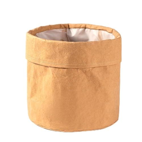 HomeCheer Washable Kraft Paper Storage Bag - Sustainable and Durable Organizer for Home, Office, Laundry, Toys, Plants - Stylish and Reusable Multi-Purpose Brown Kraft Paper Bag (6 x 6 inches) image