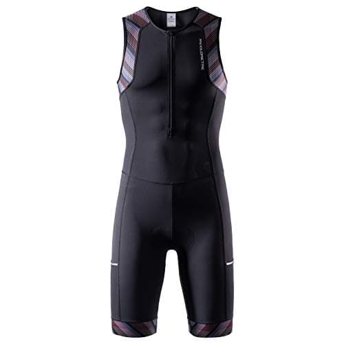 MY KILOMETRE Men’s Triathlon Tri Suit with 2 Big Side Pockets Triathlon Racing Suit with Front Zip image