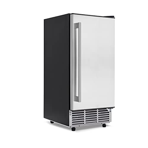 Newair 15" Undercounter Clear Ice Maker 80 lbs. Daily Ice | Self-Cleaning Function, Clear Ice Cube Machine | Built-in or Freestanding in Stainless Steel, LED Controls, Ice Thickness Controls image