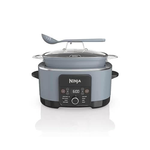 Ninja MC1001 Foodi PossibleCooker PRO 8.5 Quart Multi-Cooker, with 8-in-1 Slow Cooker, Dutch Oven, Steamer, Glass Lid Integrated Spoon, Nonstick, Oven Safe Pot to 500°F, Sea Salt Gray image