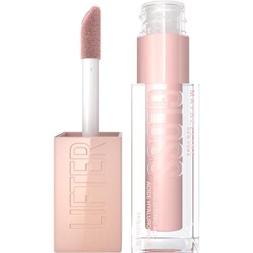 Maybelline Lifter Gloss, Hydrating Lip Gloss with Hyaluronic Acid, Ice, Pink Neutral, 0.18 Ounce image