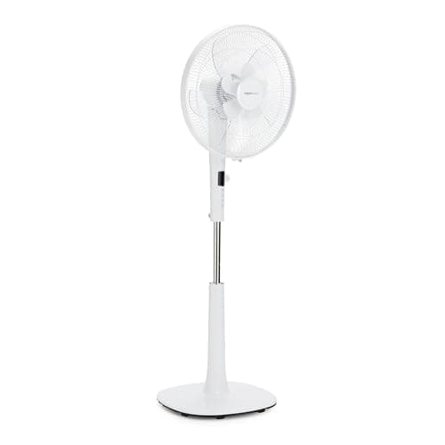 Amazon Basics 16-Inch Pedestal Floor Fan Oscillating Remote, 12-Speed, Energy-Efficient, White image