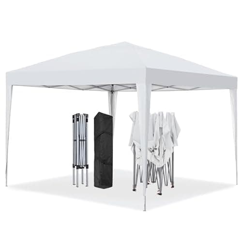 GDY 10'x10' Pop Up Canopy Tent, Outdoor Canopy Tent, Commercial Instant Gazebos, Portable Shelter Canopies, for Patio/Outdoor/Wedding Parties and Events, (White) image
