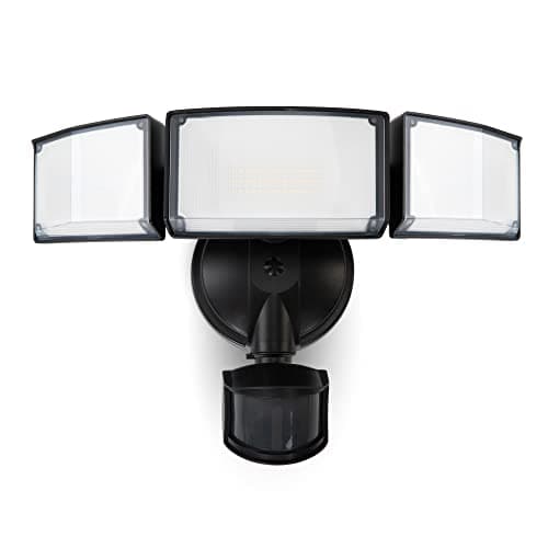 LUTEC 72W 7500LM LED Security Lights Motion Sensor Light Outdoor, 5000K Daylight, IP65 Waterproof, Dusk to Dawn, 3-Head Motion Detected Flood Light for Garage, Yard, Porch(Black) image