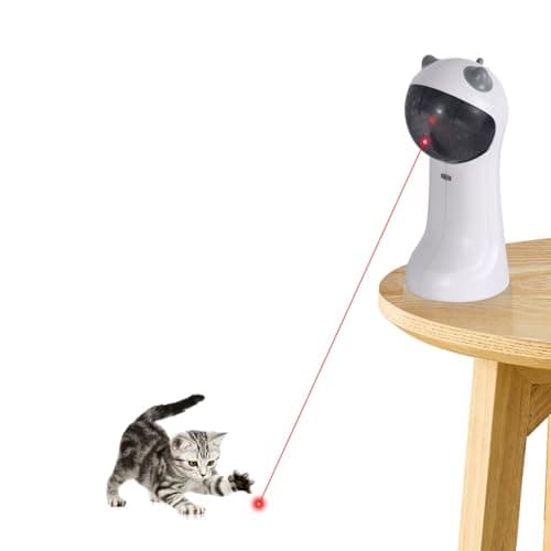 TBTeek Motion-Activated Interactive Cat Toy, USB Rechargeable Automatic Cat Toy with Rotating Red Light, 4 Speed Modes for Indoor Cats, Kittens & Dogs image