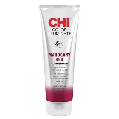 CHI Color Illuminate Conditioner, Helps Maintain Fresh Color In Natural & Color-treated Hair, Sulfate, Paraben, & Cruelty-Free, Mahogany Red, 8.5 Oz image