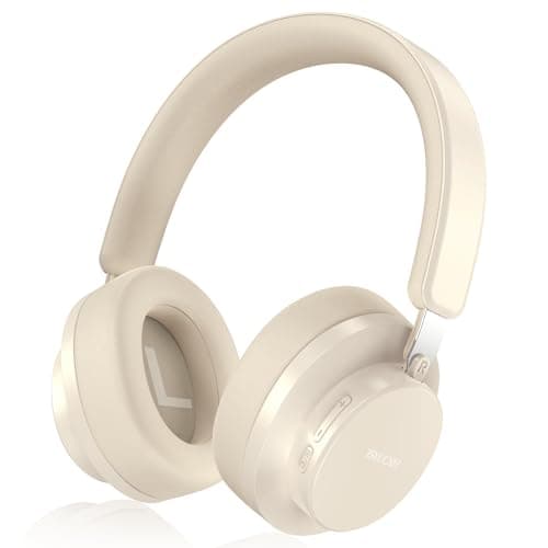 Noise Cancelling Headphones Wireless Bluetooth, Over Ear Headphones Bluetooth with Microphone, Cancelling Wireless Headphones Over Ear, 65h Playtime, Clear Calls, Comfort Fit For Travel (Beige) image