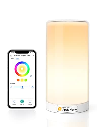 meross Smart WiFi Table Lamp, Bedside Lamp, Compatible with Apple HomeKit, Siri, Amazon Alexa and SmartThings, Tunable White and Multi-Color, Touch Control, Voice and App Control Large image