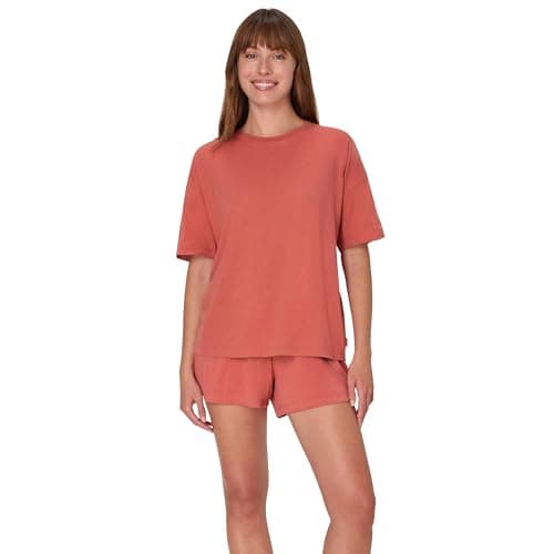 Hanes Women's Originals 2 Piece Lounge, Comfywear Supersoft Boxy T-Shirt & Sleep Shorts Loungewear Set image