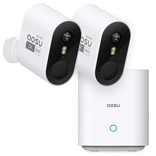AOSU Security Cameras Wireless Outdoor Home System, True 2K HD Night Vision, No Subscription, 240-Day Battery Life, 166° Wide View, Spotlight & Siren Alarm, Motion Alert, Support 2.4G & 5G WiFi Router image