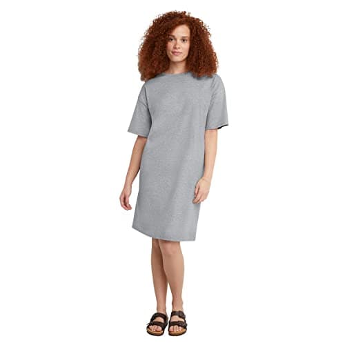 Hanes Comfortblend Women's Essentials Cotton T Dress, Wear Around Jersey Oversized Shirt, Light Steel image
