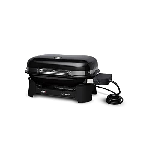 Weber Lumin Compact Outdoor Electric Barbecue Grill, Black - Great Small Spaces such as Patios, Balconies, and Decks, Portable and Convenient image