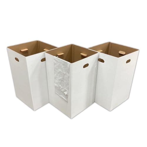 42-Gallon Corrugated Cardboard Trash, Waste, and Recycling Bins (10 Pack, White) image