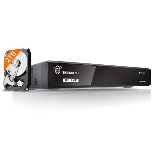 TIGERSECU Super HD 1080P 8 Channel DVR Security Recorder with 2TB Hard Drive, Hybrid 6-in-1 CCTV DVR Recorder Compatible with 2MP and 5MP TVI, AHD, CVI, Analog, RS485 PTZ and IP Cameras image