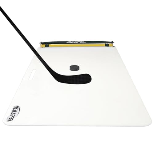 kasifei Hockey Shooting Pad with Rebounder, 48" x 24" Professional Hockey Training Equipment for Shooting, Synthetic Ice for Hockey Passing and Stickhandling image