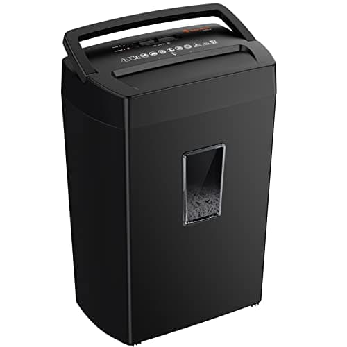 Bonsaii 12-Sheet Cross Cut Paper Shredder, 5.5 Gal Home Office Heavy Duty Shredder for Paper, Credit Card, Mail, Staples, with Transparent Window, High Security Level P-4 (C275-A) image
