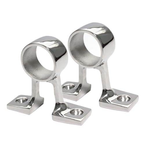 NRC&XRC 2 Pieces Marine Grade Heavy Duty 316 Stainless Steel Boat Hand Rail Fitting(I.D. 26MM) Center Bracket Stanchion Mount Hardware for 1inch OD Tubing image