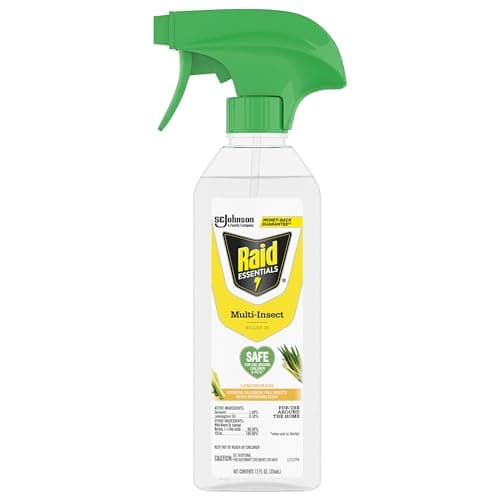 Raid Essentials Multi-Insect Killer Spray Bottle, Child and Pet Safe, for Indoor Use, Lemongrass Scent, 12 fl oz image