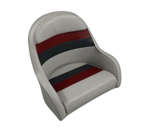 Horizon Manufacturing Premium Series Pontoon Bucket Style Captain Chair 3006-ABEC Grey/Red/Charcoal image