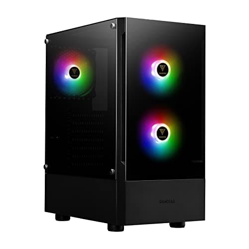 Gamdias RGB Gaming ATX Mid Tower Computer PC Case with Side Tempered Glass Panel and a Magnetic Dust Filter & 3 Built-in 120mm ARGB Fans image