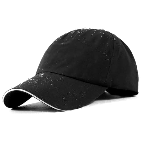 Lvaiz Mens Waterproof Golf Baseball Cap Windproof Unstructured UPF50+ Outdoor Caps for Women Sport Adjustable Tennis Hat Black image