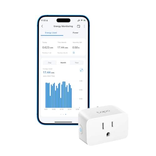 TP-Link Tapo Smart Plug Compatible with Alexa, Google Home & Samsung SmartThings, Energy Monitoring, 15A, ETL Certified, 2.4G Wi-Fi Only, Tapo P110, White image