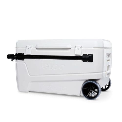Igloo MaxCold Glide Coolers 110 QT, Insulated Portable Rolling Cooler with Soft Ride Wheels, 168 Can Capacity, Leak-Proof, 5-day Ice Retention image