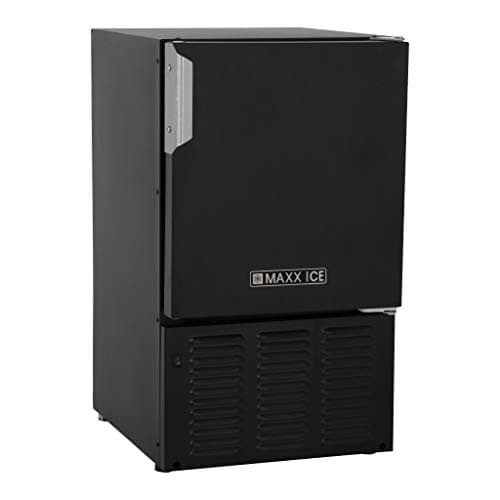 Maxx Ice MMAR25B Compact Marine Ice Machine/Boat and RV Ice Maker, 25 lbs, Long Crescent Cubes, Black image