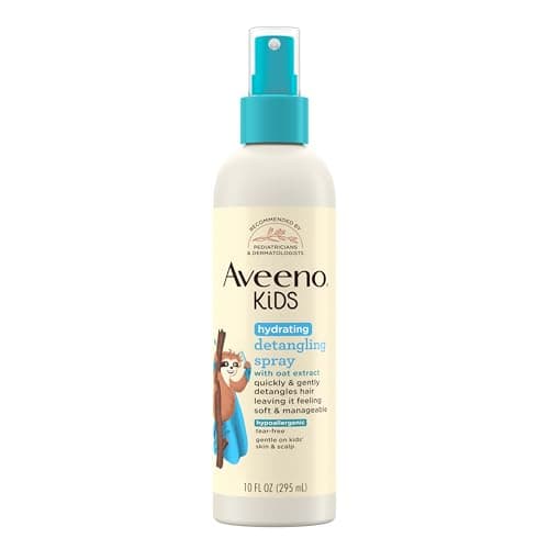 Aveeno Kids Hydrating Detangling Spray with Oat Extract, Quickly & Gently Detangles Kids' Hair, Tear-Free & Suitable for Skin & Scalp, Light Fragrance, Hypoallergenic, 10 fl. oz image