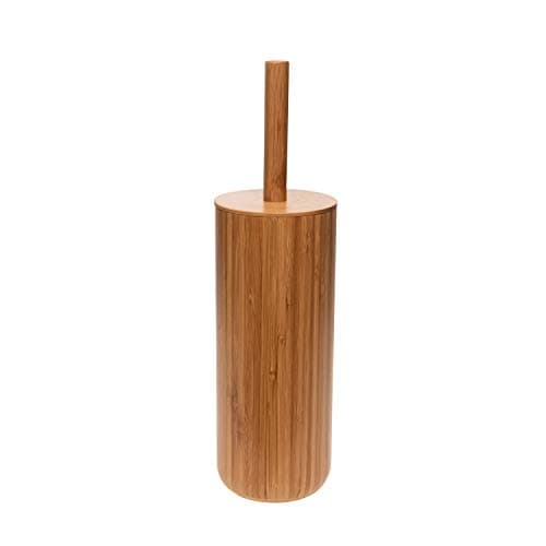 Bath Bliss Natural Bamboo Collection, Bowl, Matching Accessories to Decorate Your Bathroom, Round Tall Toilet Brush image