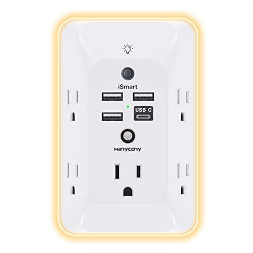 Outlet Extender with Night Light, Multi Plug Outlet, USB Wall Charger Surge Protector image