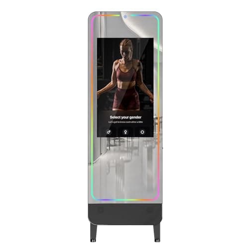 32”Smart Reflective Trainer HD Display with Cell Phone Screen Casting Function, Support Various Apps, with Light and Sound Control image