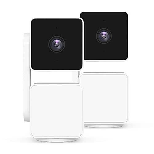 WYZE Cam Pan v3 Indoor/Outdoor IP65-Rated 1080p Pan/Tilt/Zoom Wi-Fi Smart Home Security Camera with Color Night Vision, 2-Way Audio, Compatible with Alexa & Google Assistant, White, 2-Pack image