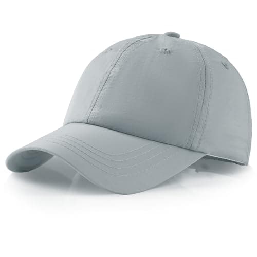 Men Waterproof Baseball Cap Windproof Golf Cap Adjustable Tennis Hat for Men Women Outdoor Workout Sports (Light Grey) image