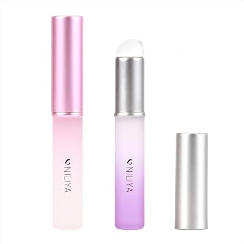 NILIYA 2PCS Silicone Lip Brushes, Lip Applicator, Makeup Brush for Concealer and Nail Art, With Gradient Color Handle image
