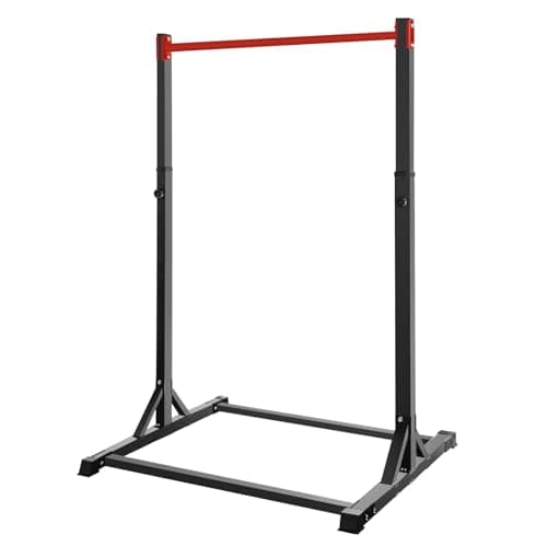 Pull Up Station, Bongkim Power Tower Portable Pullup Bar Station, Pull Up Bar for Home Gym, Pull Up Tower Station 330LBS (Red) image