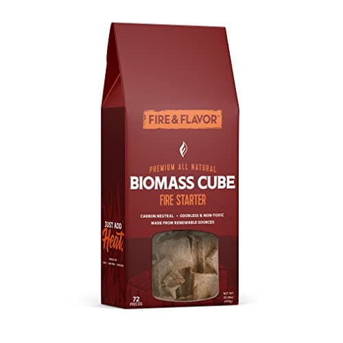Fire & Flavor Biomass All-Natural Fire Starters - 72 Piece - Eco-Friendly Fire Starters for Fireplaces, Campfires, Grills, and Wood Stoves - Odorless, Chemical-Free, and Clean-Burning Fire Starters image