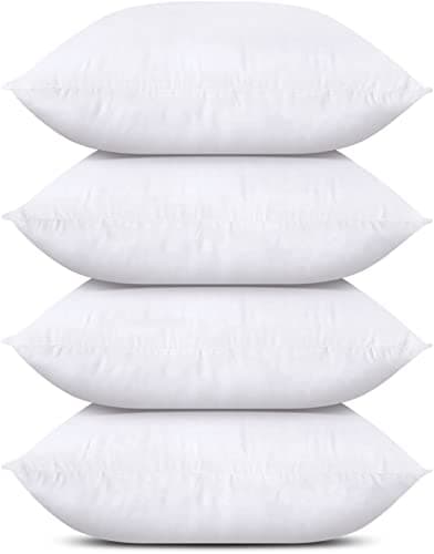 Utopia Bedding Throw Pillows (Set of 4, White), 18 x 18 Inches Pillows for Sofa, Bed and Couch Decorative Stuffer Pillow image