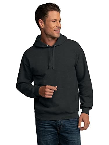 Fruit of the Loom Eversoft Fleece Hoodies, Moisture Wicking & Breathable, Hooded Sweatshirt, Black Heather Pullover, X-Large image