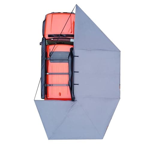Naturnest 270 Car Awning Plus, Waterproof Windproof UV-Resistant Retractable Awning with LED Light for Camper, 270 Degree Manual Retractable Side Awnings for Truck, SUV, Jeep, Van - Passenger Side image