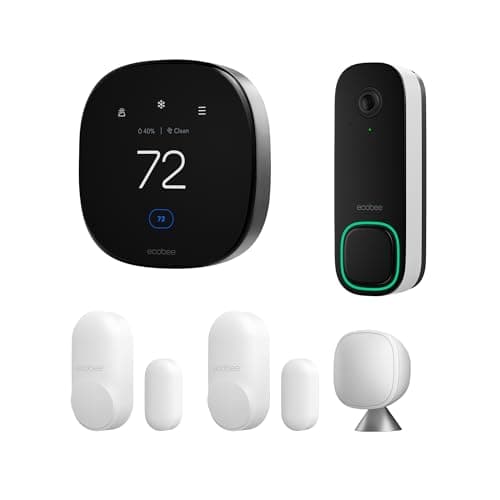 ecobee Total Security and Savings Bundle with Smart Doorbell Camera (Wired), SmartSensor for Doors and Windows, and Smart Thermostat Premium image