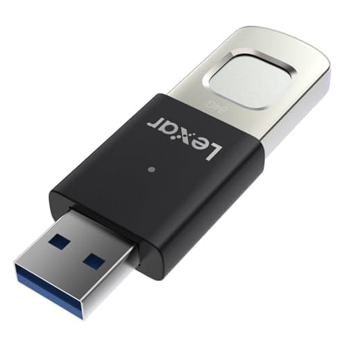 Lexar 128GB JumpDrive Fingerprint F35 PRO USB 3.2 Gen 1 Flash Drive, Up to 400/300 MB/s Read/Write, Storage Expansion and Backup, 256-bit AES & Fingerprint Encryption (LJDF35P128G-RNBNG) image
