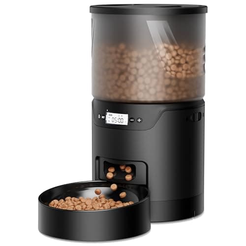 IMIPAW PET Automatic Cat Feeder: 3L Auto Food Dispenser with Timed Feeding| 6 Meal Programmable& 1-20 Portion Precise Control- Easy to Clean & Setup for Cat Indoor| Desiccant Bag Keep Food Fresh image