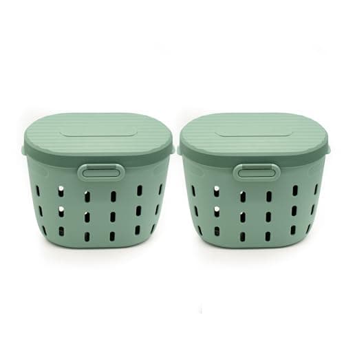 Vego Garden In-Ground Worm Composter Outdoor Farm Compost Bin 7 Gallons BPA-Free Composting System for Raised Garden Beds Sage Green, Twin Pack image
